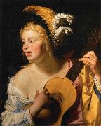 Gerard van Honthorst Woman Playing the Guitar china oil painting artist